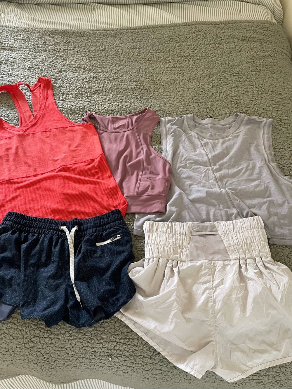 Set of workout clothes Lululemon Free People Vuori shorts tops size S and S/P